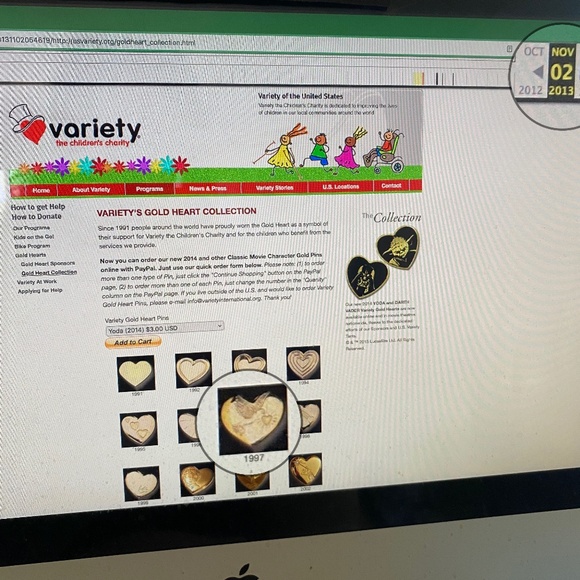 The Variety Club I 1997 Gold Heart Pin I Children's Charity - Picture 11 of 14